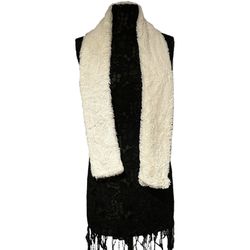 Cejon Womens Scarf Wrap White Faux Fur Accessories Rectangle Neck Warmer