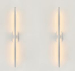 Set of 2 - Hardwired 24” Long LED Dimmable Slim Wall Sconces / Lighting - White