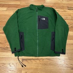 The North Face green zip up jacket  Size XL