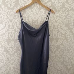 BEBE Satin Green/gray Midi Dress