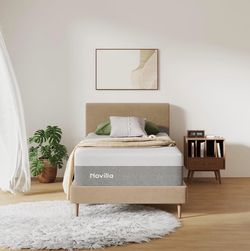 Novilla Twin Size Mattress, 12 Inch Gel Memory Foam Mattress for Cool Night & Pressure Relief, Medium Plush Feel with Motion Isolating, Bliss medium f
