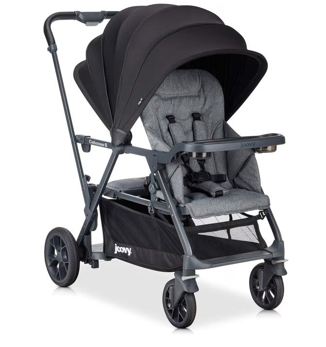 πΆ Joovy Caboose S Premium Double Stroller pβ Grey Melange + 2nd Seat Included!
Luxury sit-and-stand stroller that grows with your family.