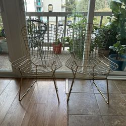 2 Gold/Brass Side Chairs, Originally 529$ Selling Both For 175$