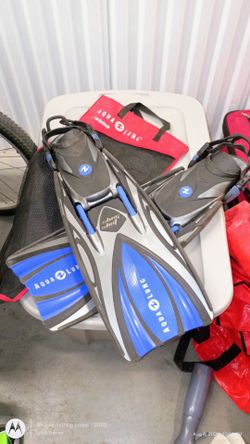 Aqua Lung Slingshot Open Heel Diving Fins - Blue/Grey/Black