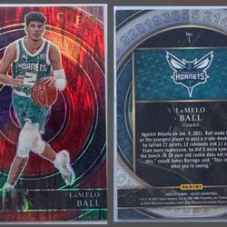 2020-21 Panini Select - LaMelo Ball - Numbers - Red Flash Prism 