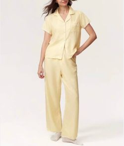 Women's Yellow Striped Pajama Set