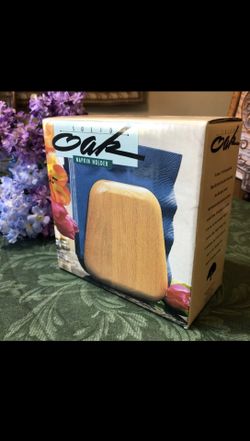 Napkin Holder Solid Oak Wood Vintage