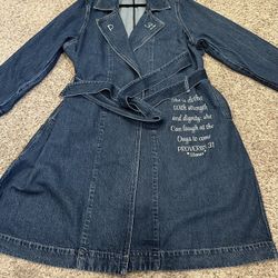 Lane Bryant ~ Denim Belted Trench ~ Size 20 
