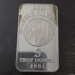 5oz 999 Silver Bar Vintage