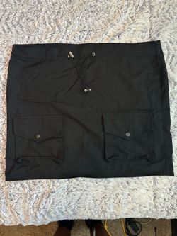 Black Cargo Pocket Drawstring Skirt