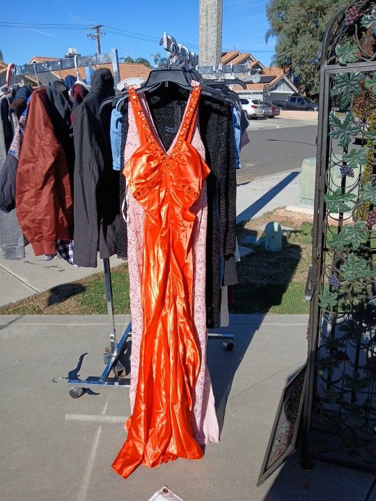 Y2K Orange Prom Dress