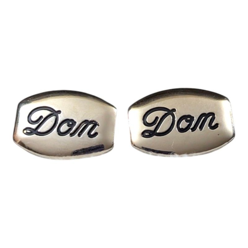 Personalized "Dom" Gold Tone Rectangle Cufflinks With Bullet Back