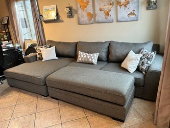 Amazing Sectional Couch with extra wide chaise and large ottoman