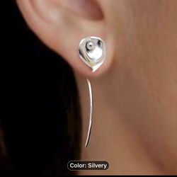 Simple Leaf Shape Ear Jacket Earrings Retro Earrings