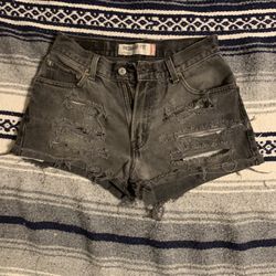 Levi’s Womens Grey/Black Denim Shorts Size 30 