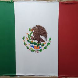 4ft By 6ft Hand Painted Mexican Flag