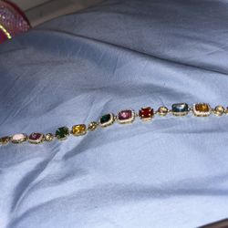 multi gemstone gold bracelet