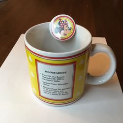 Minnie Mouse Character Fact Mug Never Used Excellent Condition