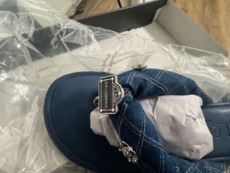 Karl denim embellishment sandals