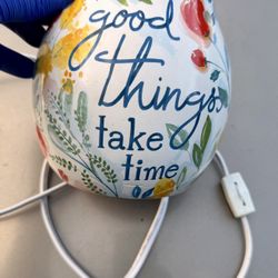 Floral Electric Wax Warmer – “Good Things Take Time” (Used, Works Great!)