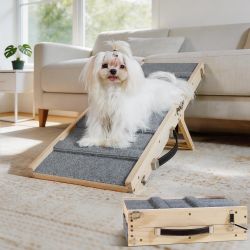 Wood Foldable Adjustable Height Pet Ramp for Small Dog New Condition