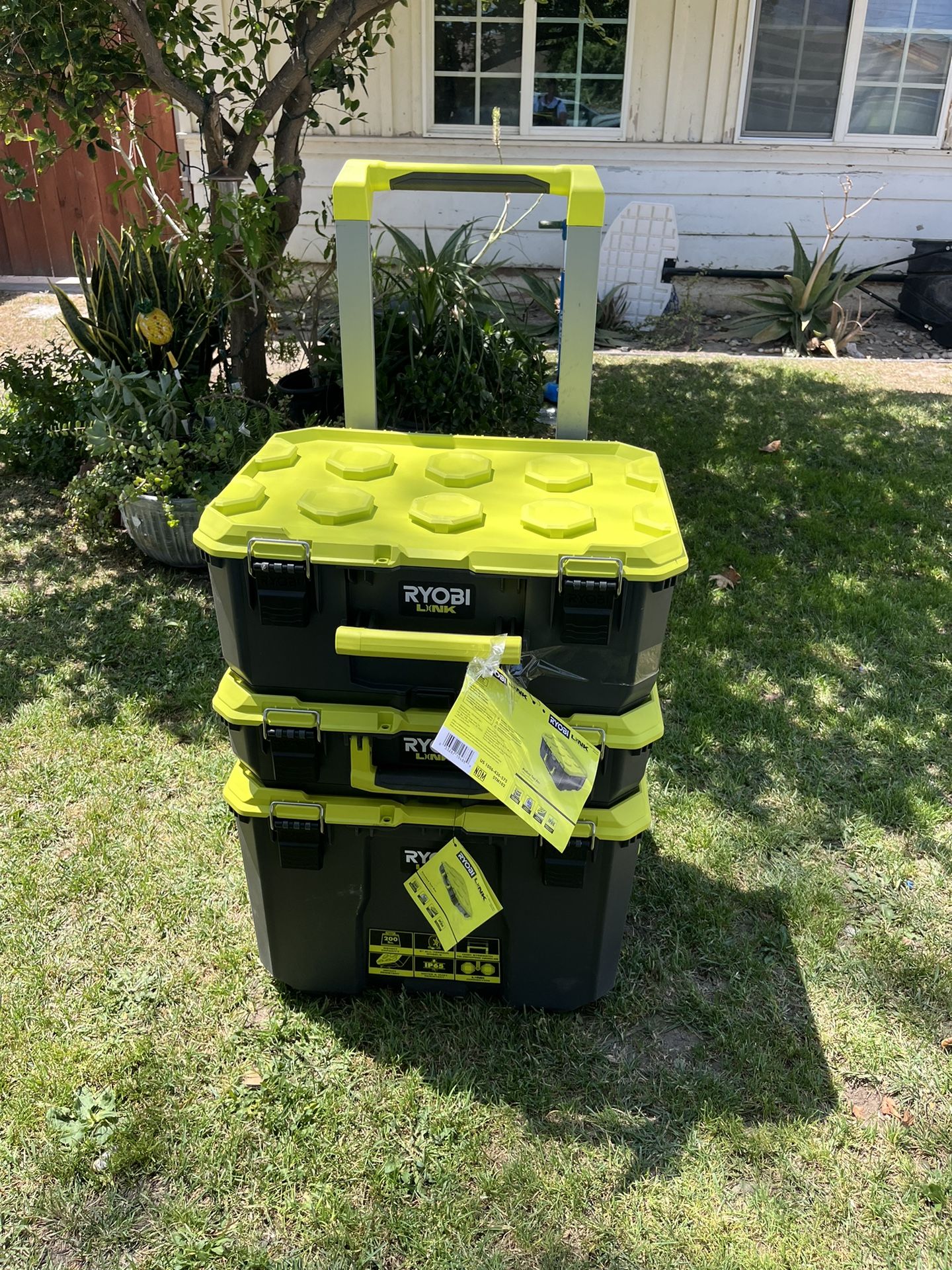 RYOBI 22.2 in. LINK Rolling Tool Box with LINK Medium Tool Box and LINK Standard Tool Box