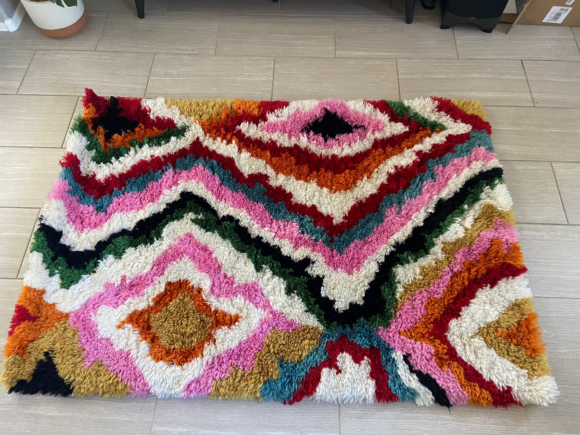 Colorful Shag Rug 4x6
