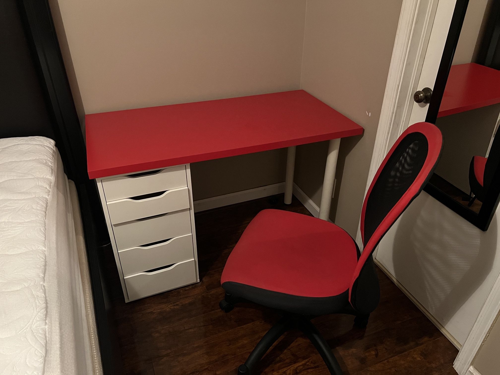 Ikea Desk with Drawers and Chair