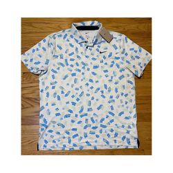 Nike Golf Dri-FIT Tour Polo Shirt light Gray Rake Abstract Men’s sz XL NEW!!