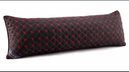 0478/0351: BRAND NEW Full Body Pillow for Adults-Premium Adjustable Loft Quilted Body Pillows Fluffy Body Pillow Down Alternative Long Bed Pillows Bla