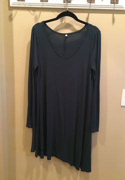 Women’s Forest Green Medium Cotton Shift Dress