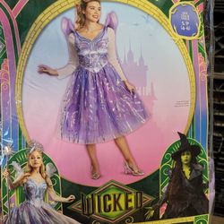 Women's wicked glinda Deluxe Halloween costume size small 