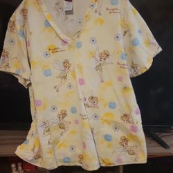 Tinkerbell Scrub Top 