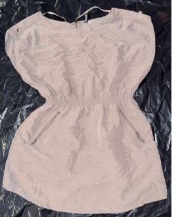 Taupe Mini Dress with Elastic Waist