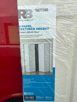 ReliaBilt 6-Panel Textured Molded Closet Bifold Door 32x80