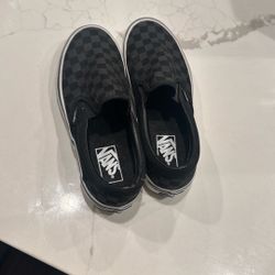 Brand New Vans Black Checkered Slip Ons