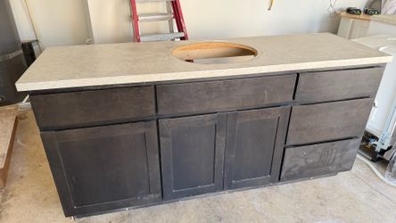 Bathroom vanity 73” x 22” x 36” brown