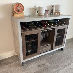 Wine Bar Cart Industrial Farmhouse Looking