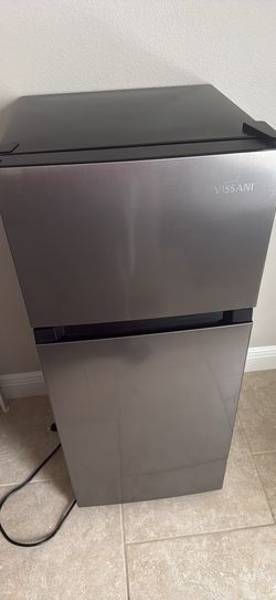 VISSANI 2 Door Stainless Steel Mini Fridge
