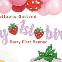 Berry First Birthday Banners