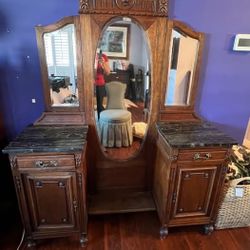 Antique Vanity 72”H 60”W 18”D
