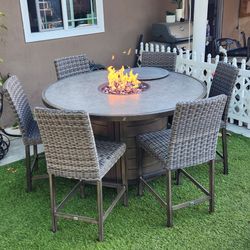 Costco Fire pit patio set/ Outdoor Furniture/ Conversation Set