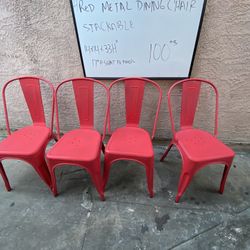 4 Metal Stackable Chairs
