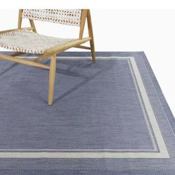 Hampton Bay Amberview Blue 8 ft. x 10 ft. Border Indoor/Outdoor Area Rug