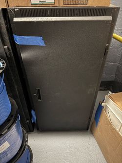 Middle Atlantic ERK black metal rack cabinet with surge protector