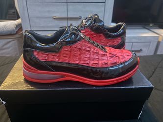 Mauri Gambit 8415 Black/Red Exotic Hornback & Patent Leather Sneakers