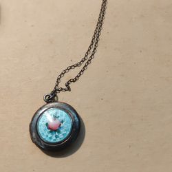 Antique Sterling Silver Locket and Chain..