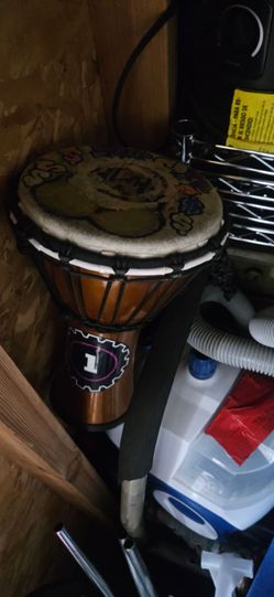 Djembe Hand Drum with Painted Head