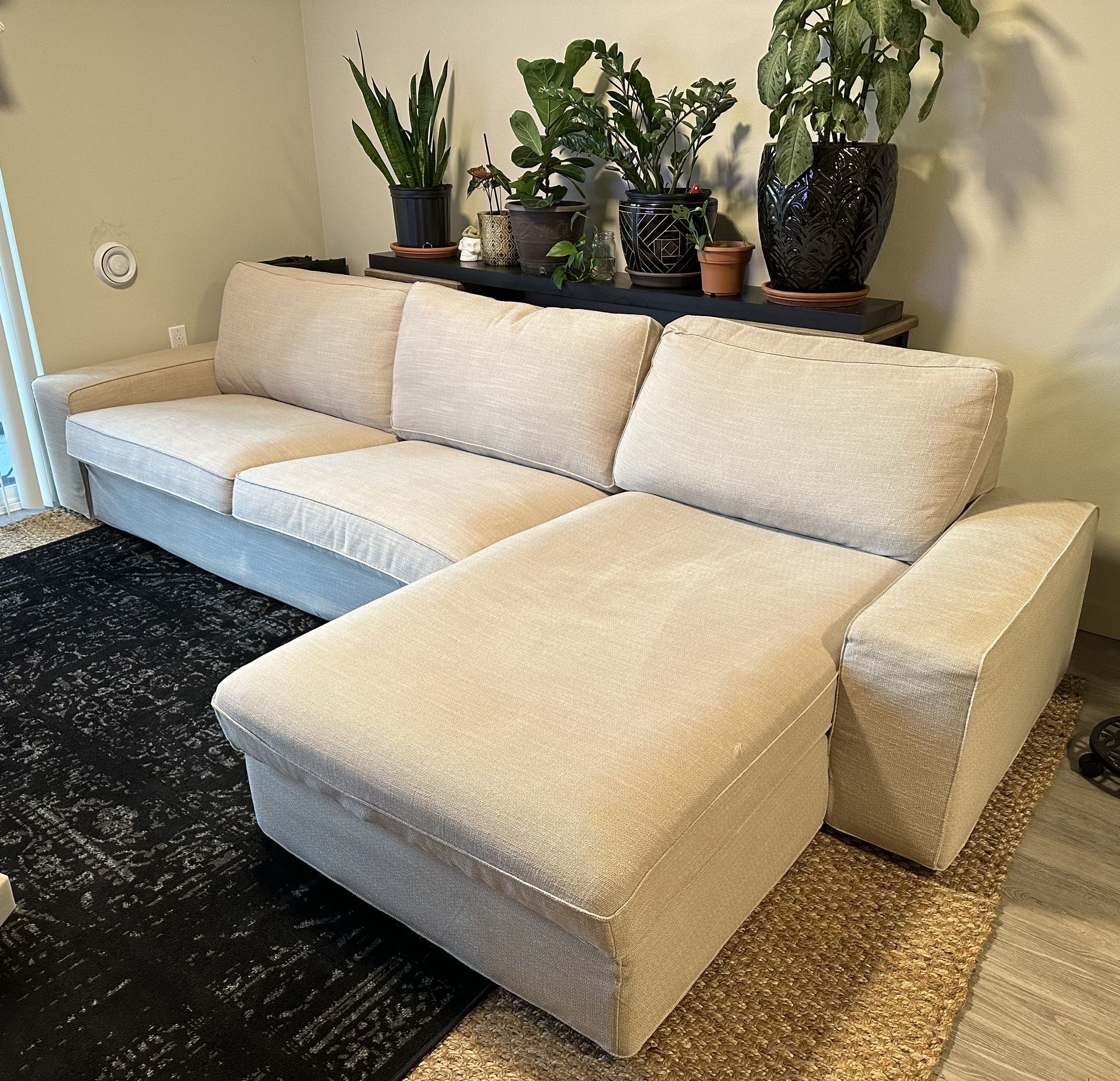 KIVIK Sofa with chaise, Gunnared beige for Sale in Mountlake Terrace