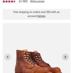 Red Wing Boot Iron Ranger 8085 Size 7